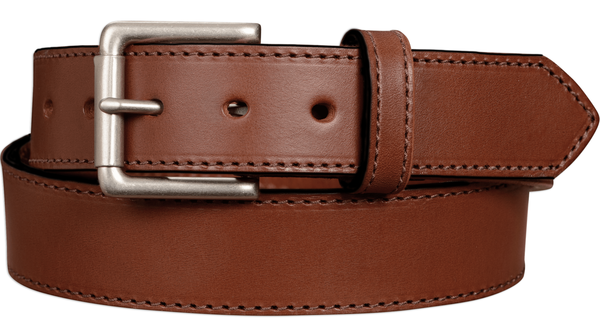Men's Medium Brown Stitched Leather Belt - The Maverick 1.50" 54" Men's Medium Brown Stitched Leather Belt - The Maverick 1.50" 54"