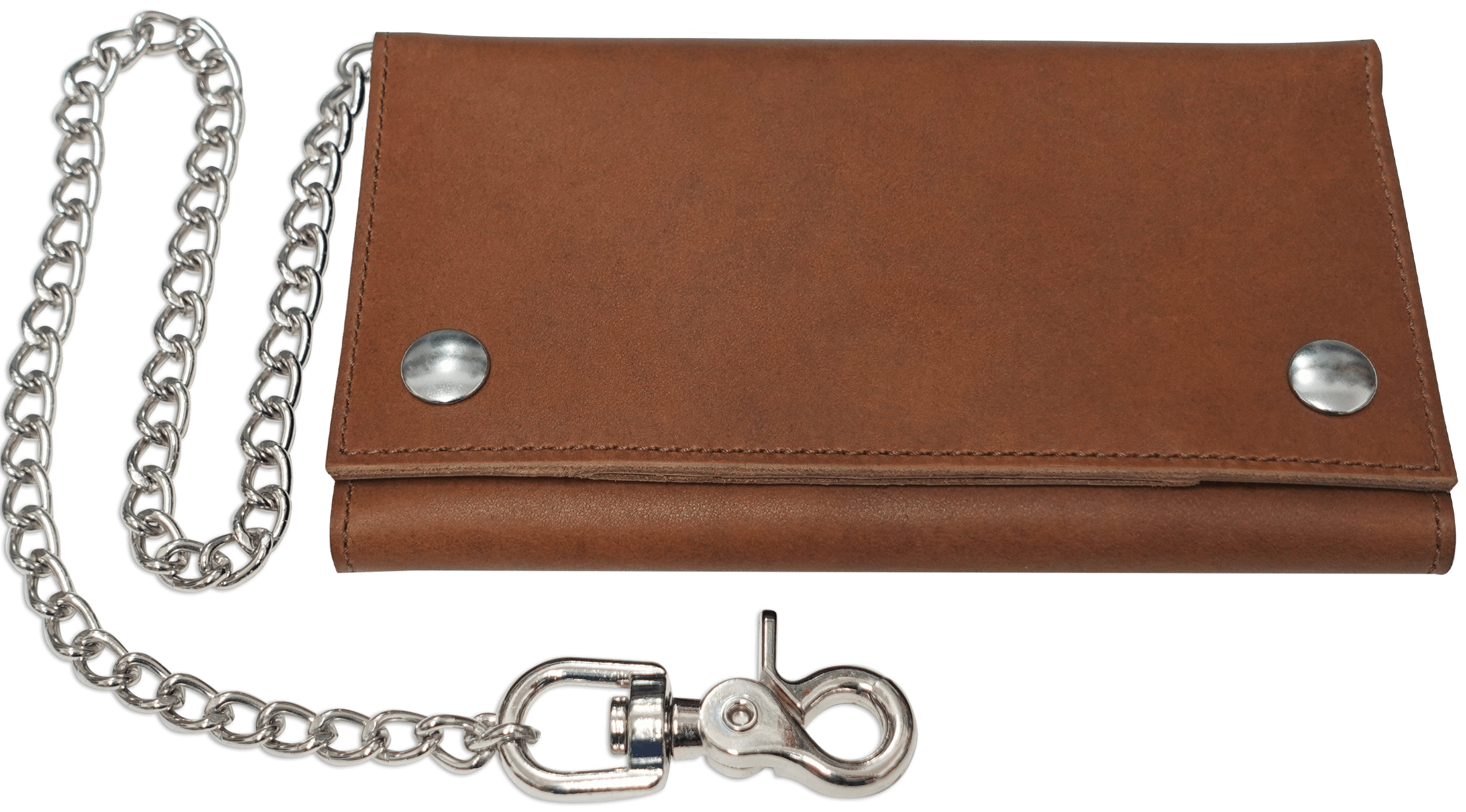 Taos Brown Premium Leather Biker Chain Wallet With ID Window (Large 7. Taos Brown Premium Leather Biker Chain Wallet With ID Window (Large 7.