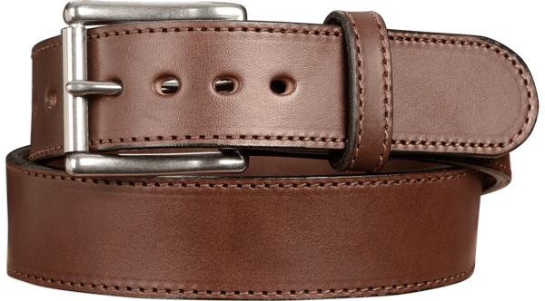 The Eastwood: Men's Brown Stitched Leather Belt Max Thick 1.75" Extra Wide - Amish Made Belts