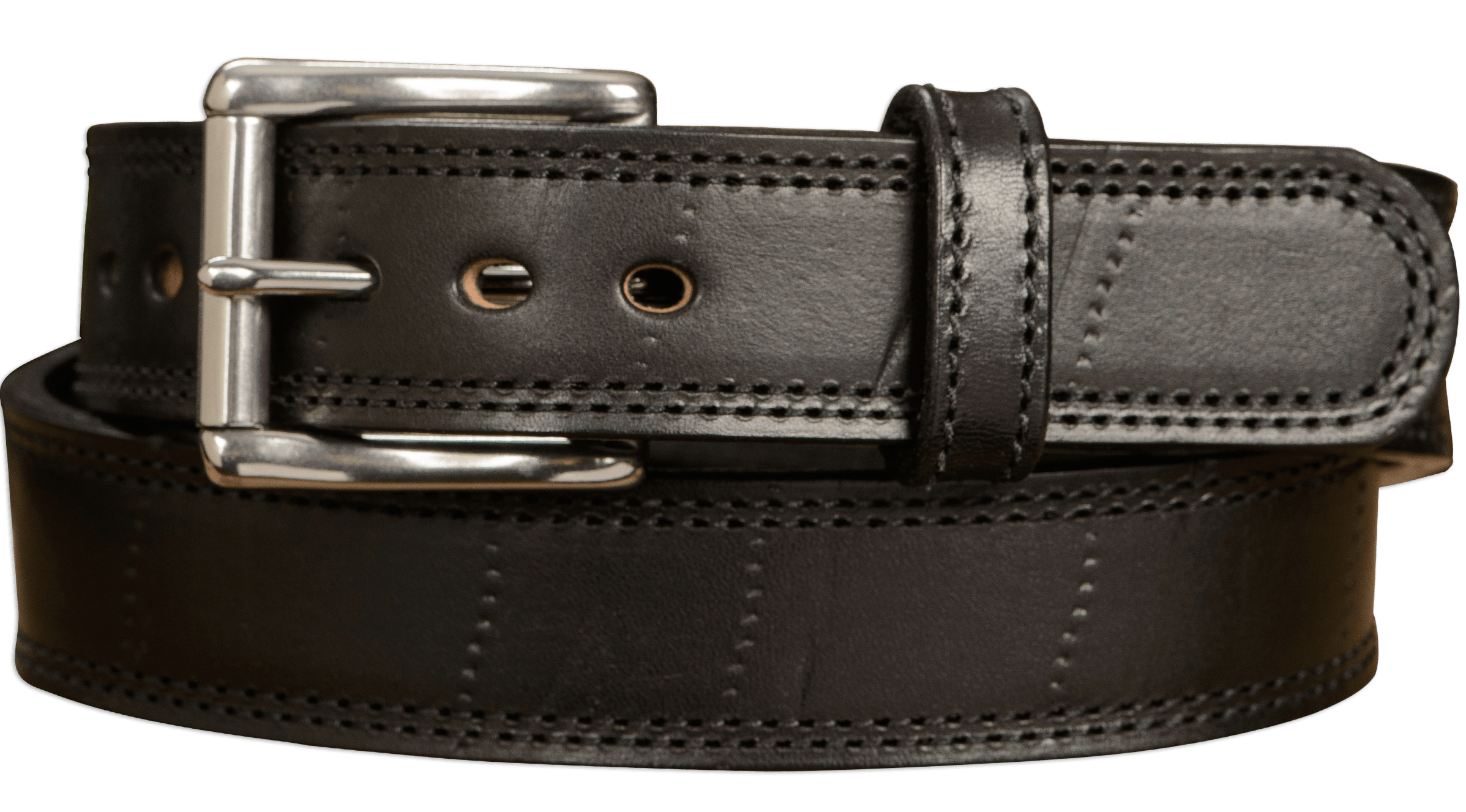 Double Down Leather Belt | Made in USA | Leather Belt for Men | Two Prong Mens Work Belt | Men's Belts Casual