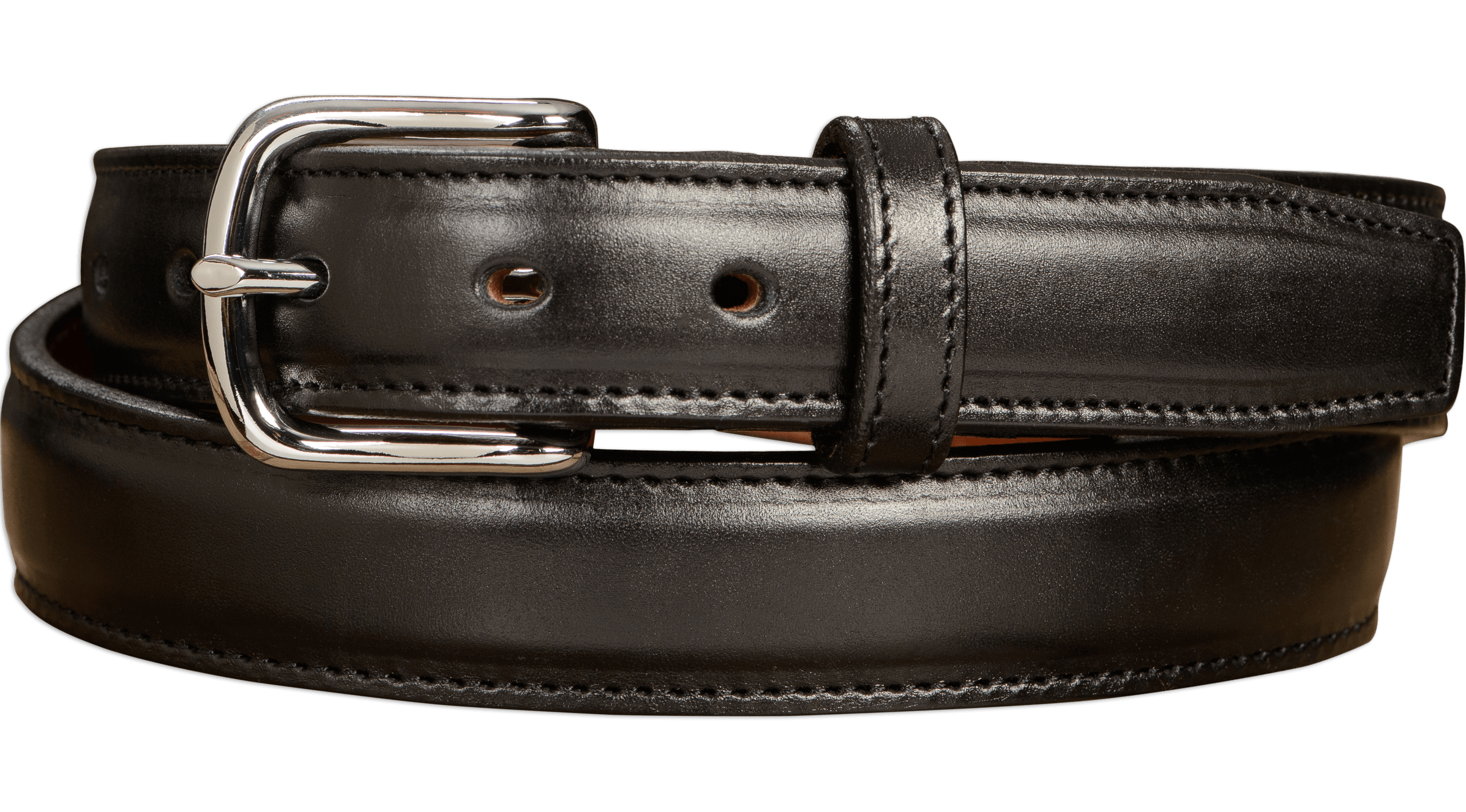 The Stallion: Black Stitched Italian Leather Full Grain Leather Belt 1.25" 42" The Stallion: Black Stitched Italian Leather Full Grain Leather Belt 1.25" 42"