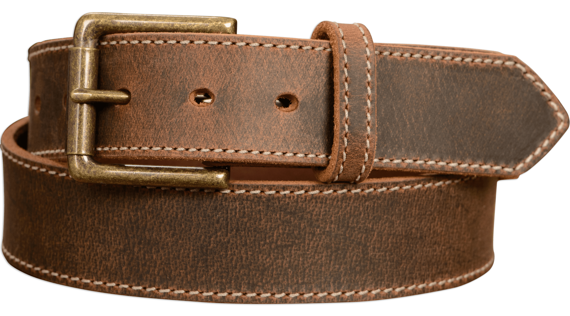 The Crazy Horse: Men's Oil Tanned Stitched Leather Belt 1.50" (Wheat Colored Thread) 32" The Crazy Horse: Men's Oil Tanned Stitched Leather Belt 1.50" (Wheat Colored Thread) 32"