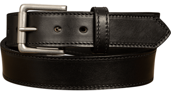 SPECIAL OFFER - The Maverick: Black Stitched 1.50" - Amish Made Belts