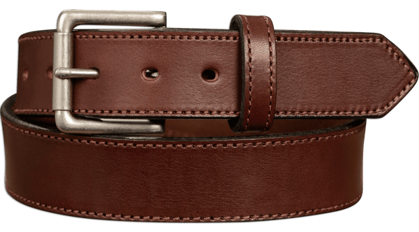 SPECIAL OFFER - The Maverick: Brown Stitched 1.50" - Amish Made Belts