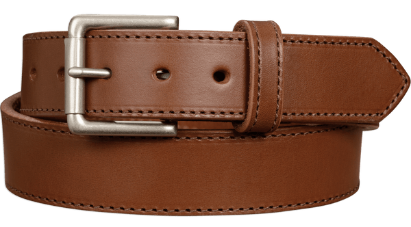 SPECIAL OFFER - The Maverick: Caramel Tan Stitched 1.50" - Amish Made Belts