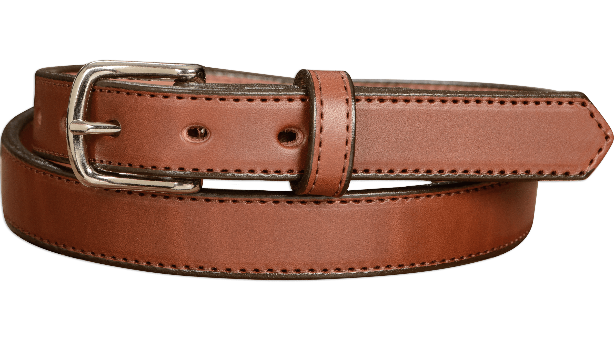 Men's Medium Brown Stitched Leather Belt - The Colt 1.00" 48" Men's Medium Brown Stitched Leather Belt - The Colt 1.00" 48"