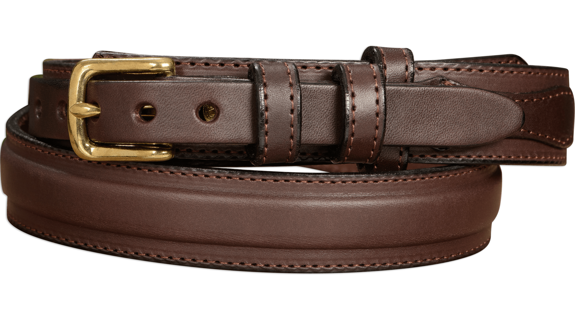Men's Brown Stitched Ranger Leather Belt - The Walker 1.25 Men's Brown Stitched Ranger Leather Belt - The Walker 1.25