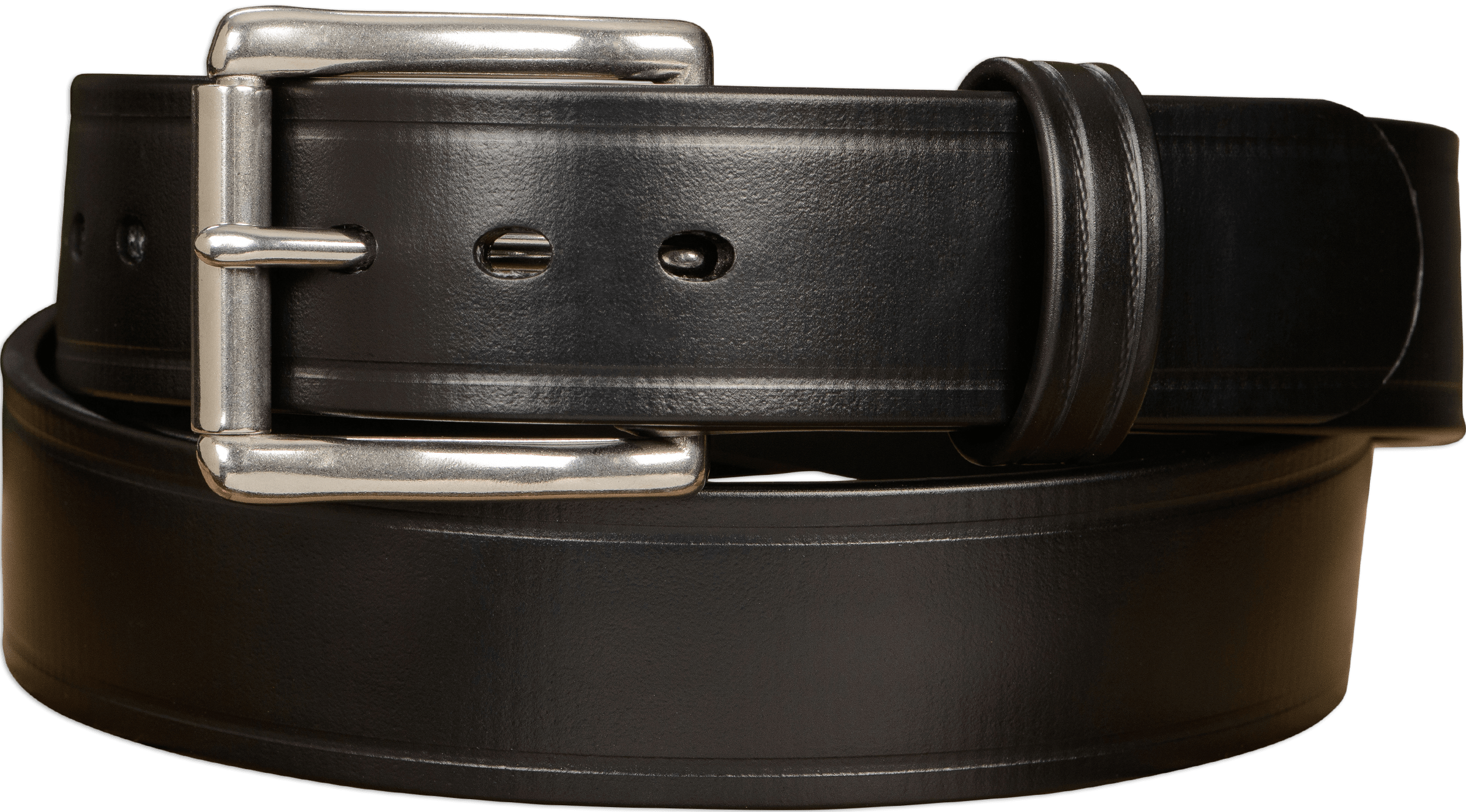 Thick black belt with on sale silver buckle
