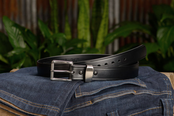 The Hercules Belt™ -  Black Max Thick With Stainless Buckle And Keeper 1.50" (H510BK) - Amish Made Belts