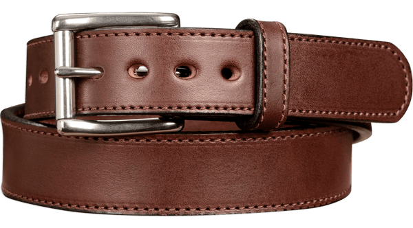 The Eastwood: Men's Brown Stitched Leather Belt Max Thick 1.50" - Bullhide Belts