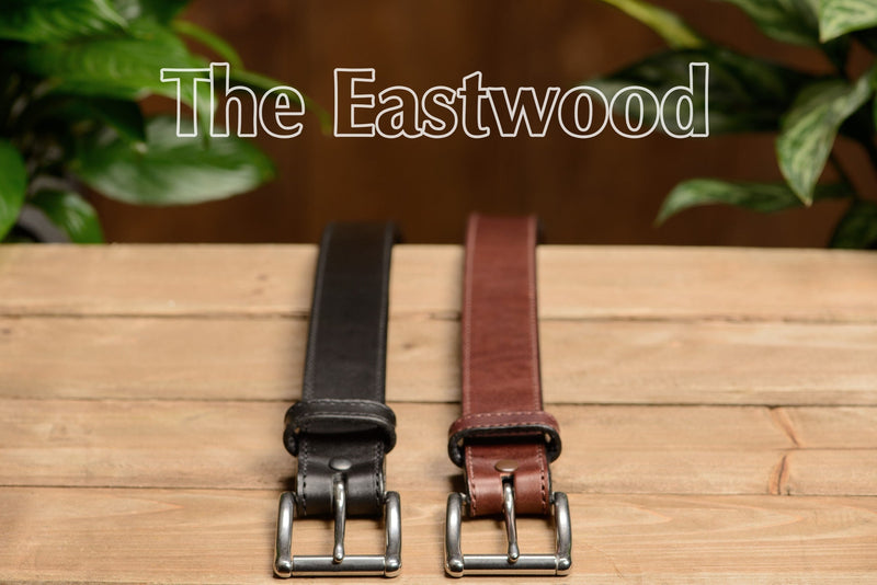 The Eastwood: Men's Brown Stitched Leather Belt Max Thick 1.50" - Bullhide Belts