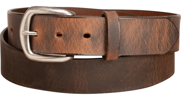 The Crazy Horse: Men's Rustic Brown Non Stitched Leather Belt 1.375"