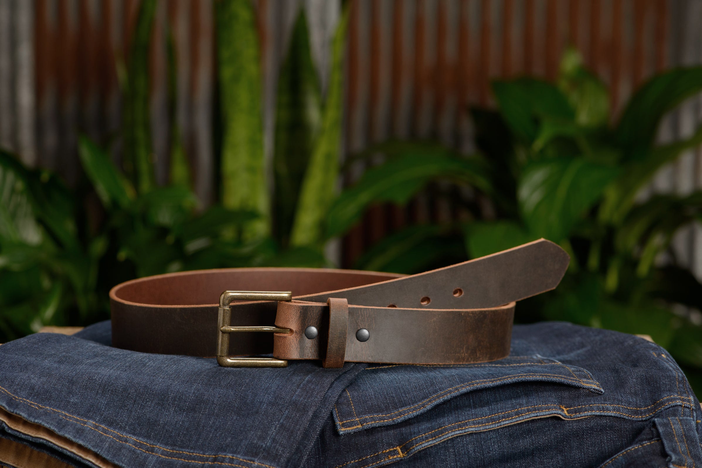 The Crazy Horse: Men's Rustic Brown Non Stitched Leather Belt 1.50 ...