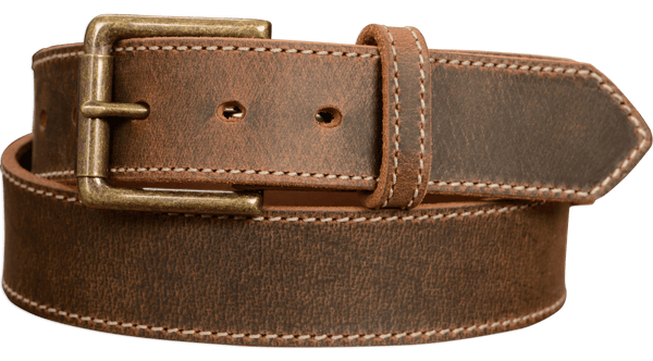 SPECIAL OFFER The Crazy Horse: Rustic Brown Stitched 1.50" HUGE MEMORIAL DAY DEAL! - Amish Made Belts