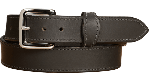 The Lakota: Black Stitched Water Buffalo With Snaps 1.25" - Amish Made Belts