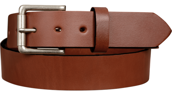 The Maverick: Men's Medium Brown Non Stitched Leather Belt 1.50"