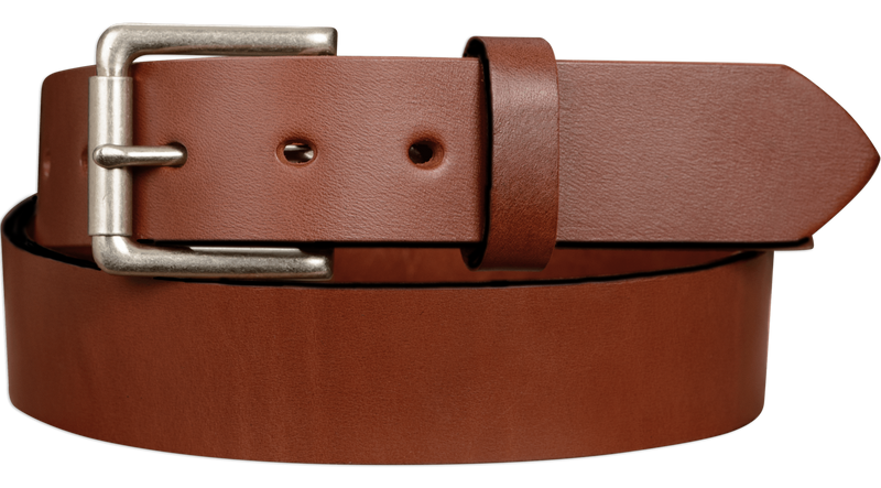 The Maverick: Men's Medium Brown Non Stitched Leather Belt 1.50"