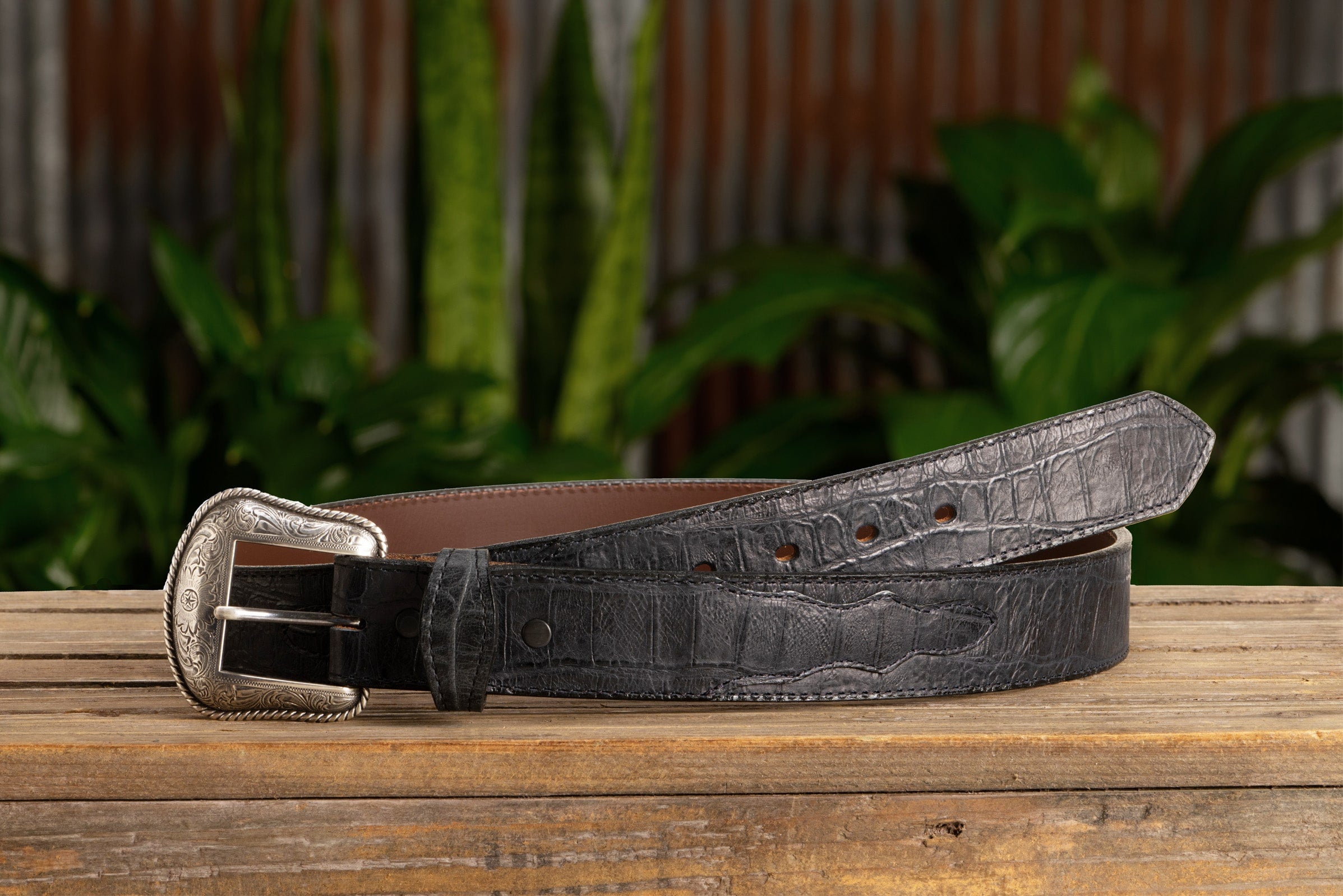 Men's Cowboy Belt - ImitationTail allgator - Bone 695 main image 1