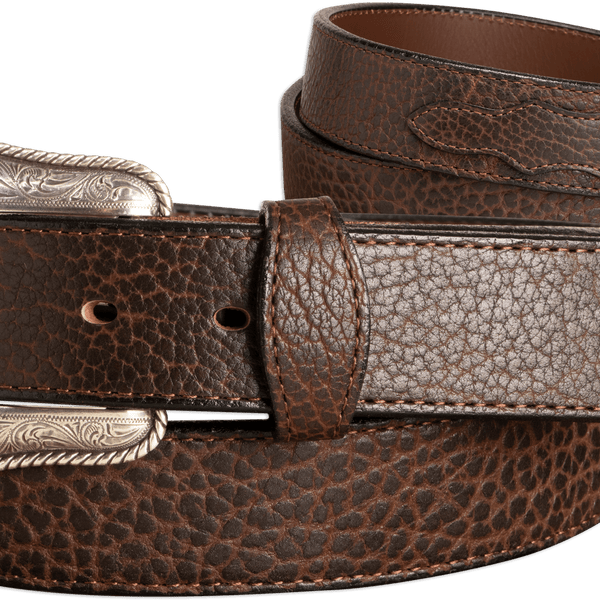 【BROWN】Western buckle belt Dakota - Brown Western Leather Belt with Gold Buckle