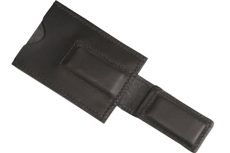 Black Premium Leather Slim ID Wallet With Magnetic Money Clip