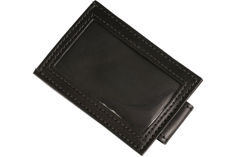 Black Premium Leather Slim ID Wallet With Magnetic Money Clip