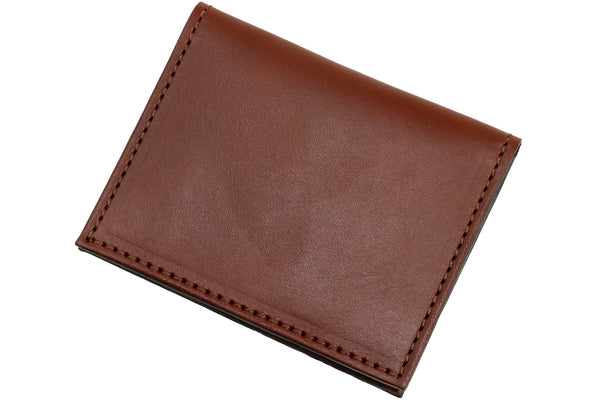 Medium Brown Premium Leather Bifold Credit Card Wallet With ID Window