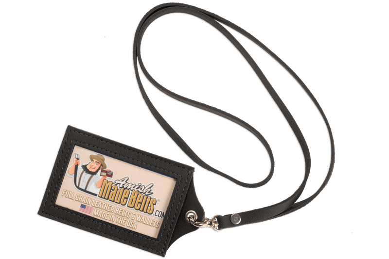 Black Leather Lanyard – Perfect for ID, Security Access, and Cruise Sea Passes