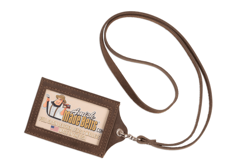 Brown Leather Lanyard – Perfect for ID, Security Access, and Cruise Sea Passes