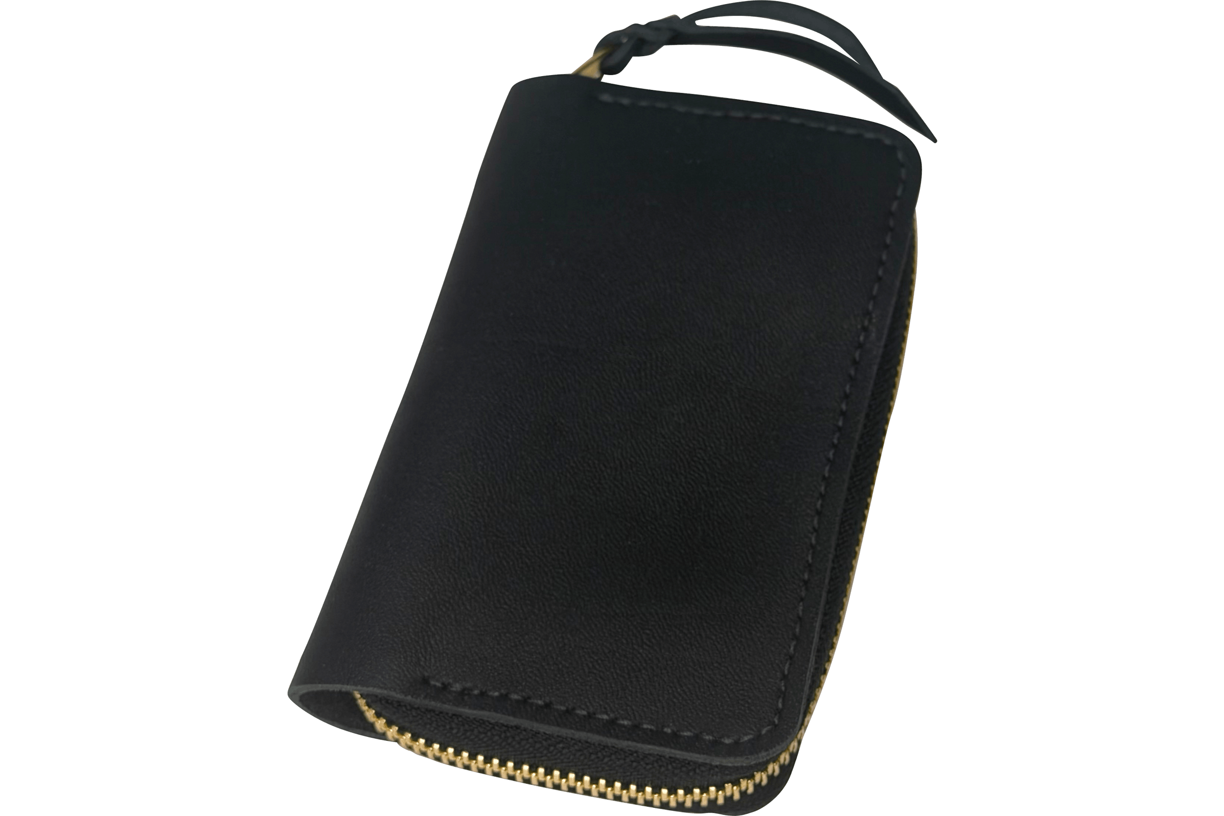 Black Premium Leather Zippered Unisex Wallet (Zip-Around Closure)