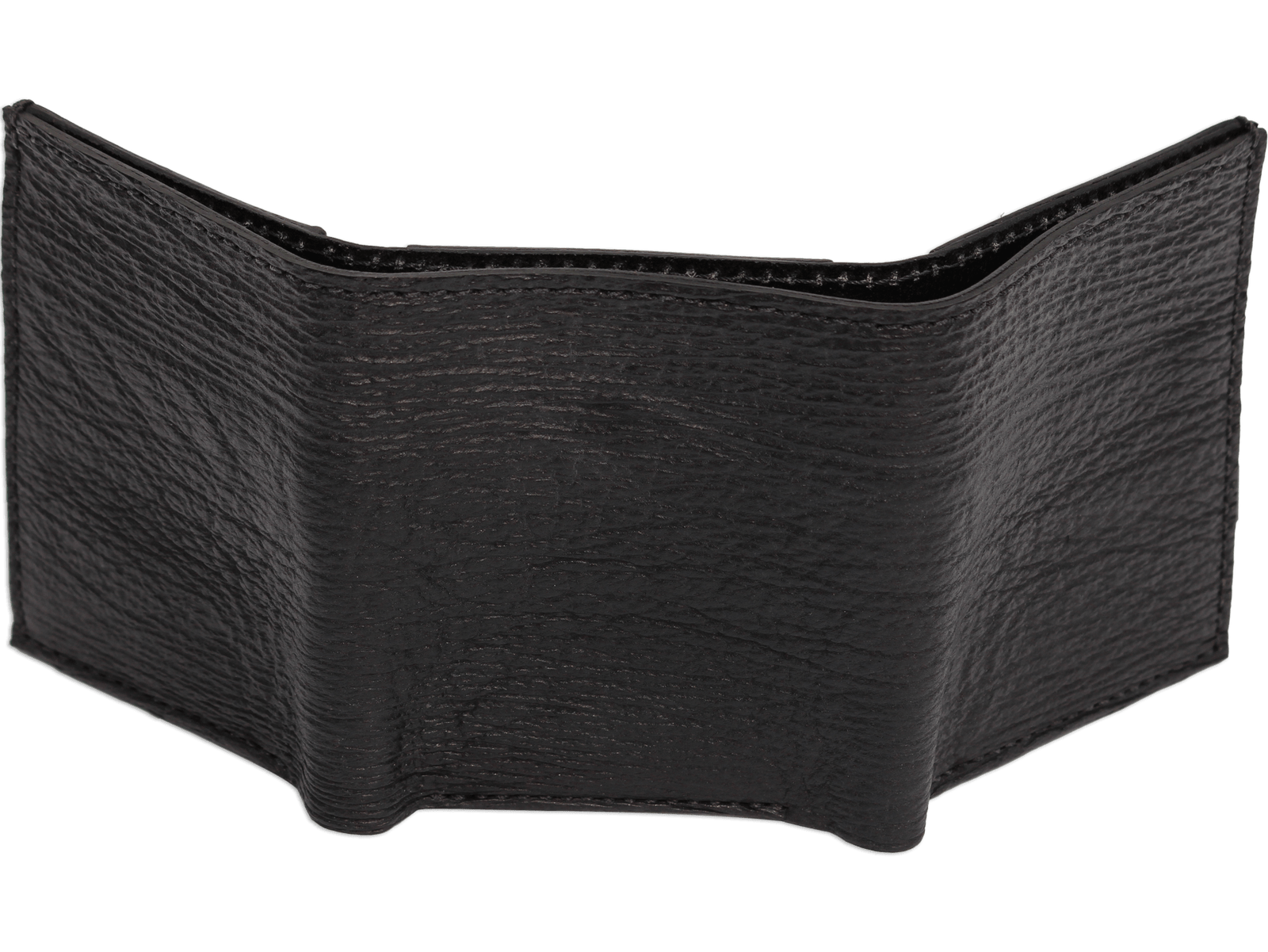 Black Shark Luxury Designer Exotic Trifold Wallet With ID Window