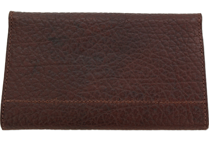 Medium Brown Bison Leather Deluxe Women's Wallet - Amish Made Belts