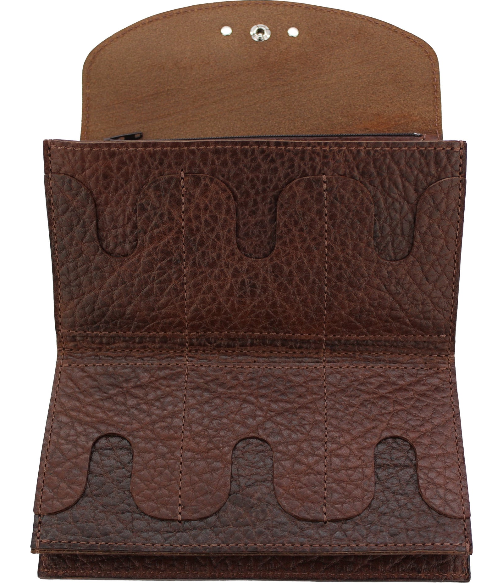 Medium Brown Bison Leather Deluxe Women's Wallet **Note