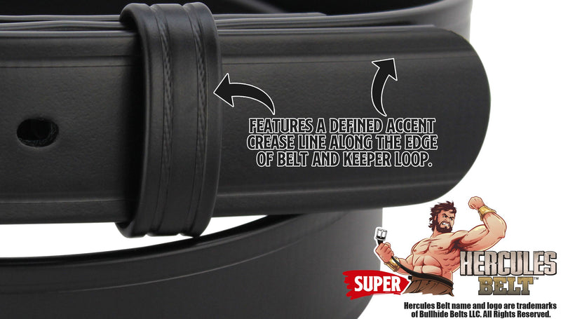 The Hercules Belt™ -  Black Max Thick With Stainless Buckle 1.50" (H520BK) - Amish Made Belts