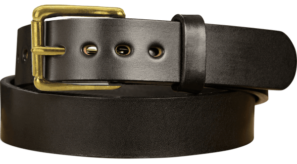 The Eastwood: Men's Black Non Stitched Leather Belt Max Thick With Brass 1.50" - Amish Made Belts