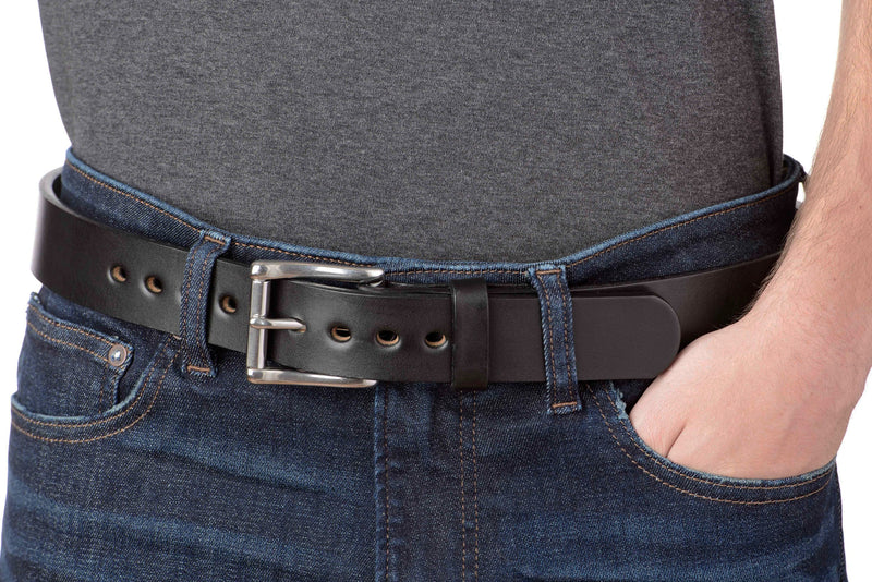 The Eastwood: Men's Black Non Stitched Leather Belt Max Thick 1.50" - Amish Made Belts