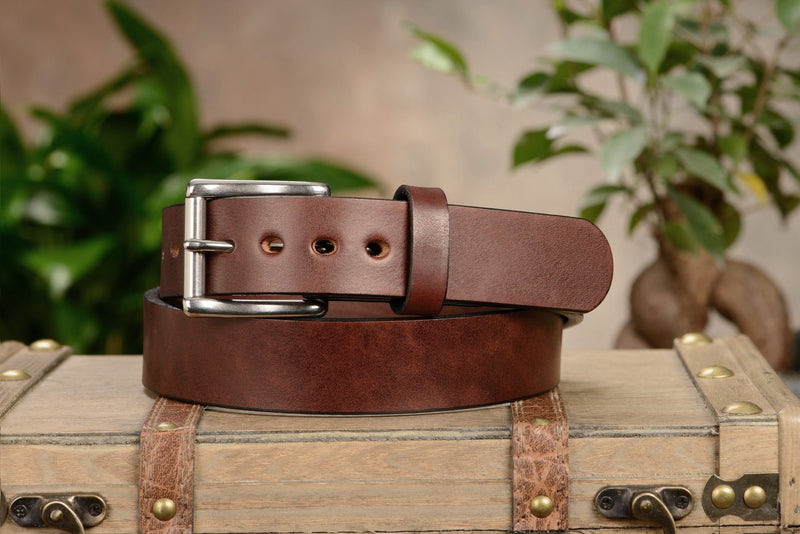 SPECIAL OFFER The Eastwood: Brown Non Stitched Max Thick 1.50" - Amish Made Belts