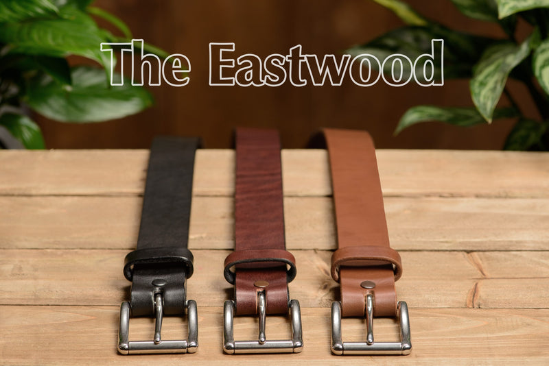 The Eastwood: Men's Black Non Stitched Leather Belt Max Thick 1.50" - Amish Made Belts