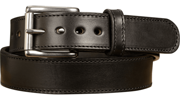 The Eastwood: Men's Black Stitched Leather Belt Max Thick 1.50" - Amish Made Belts