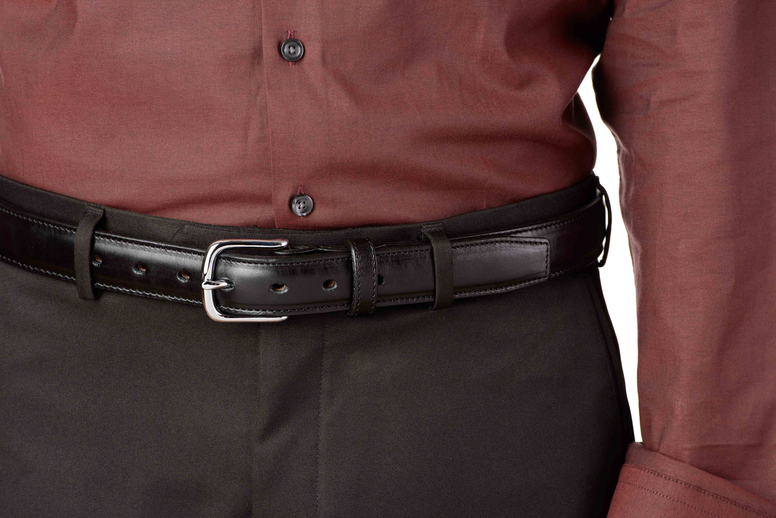 full grain leather dress belts The Stallion: Black Stitched Italian Leather Belt 1.25