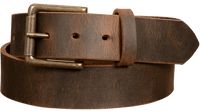 The Crazy Horse: Men's Rustic Brown Non Stitched Leather Belt 1.50" - Amish Made Belts