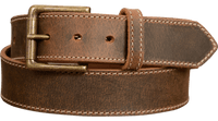 The Crazy Horse: Men's Rustic Brown Stitched Leather Belt 1.50" - Amish Made Belts