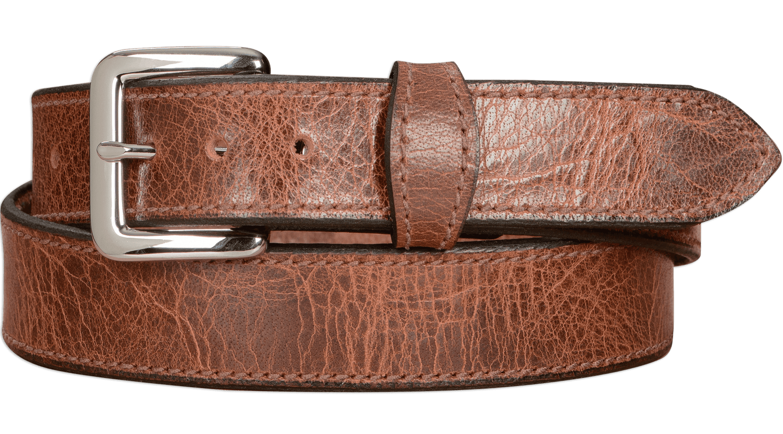 Rustic Brown Leather Belt | Stitched Water Buffalo W/ Snaps | 1.25 Rustic Brown Leather Belt | Stitched Water Buffalo W/ Snaps | 1.25