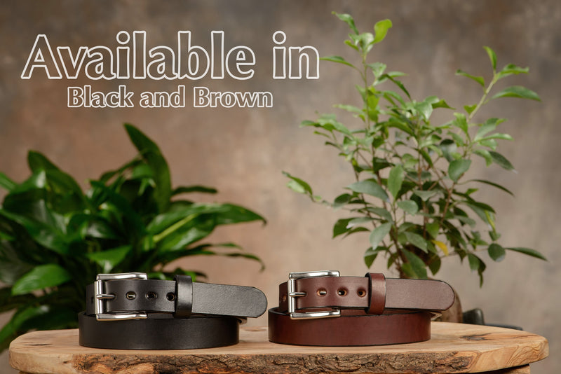 The Eastwood: Men's Brown Non Stitched Leather Belt Max Thick 1.25" - Amish Made Belts