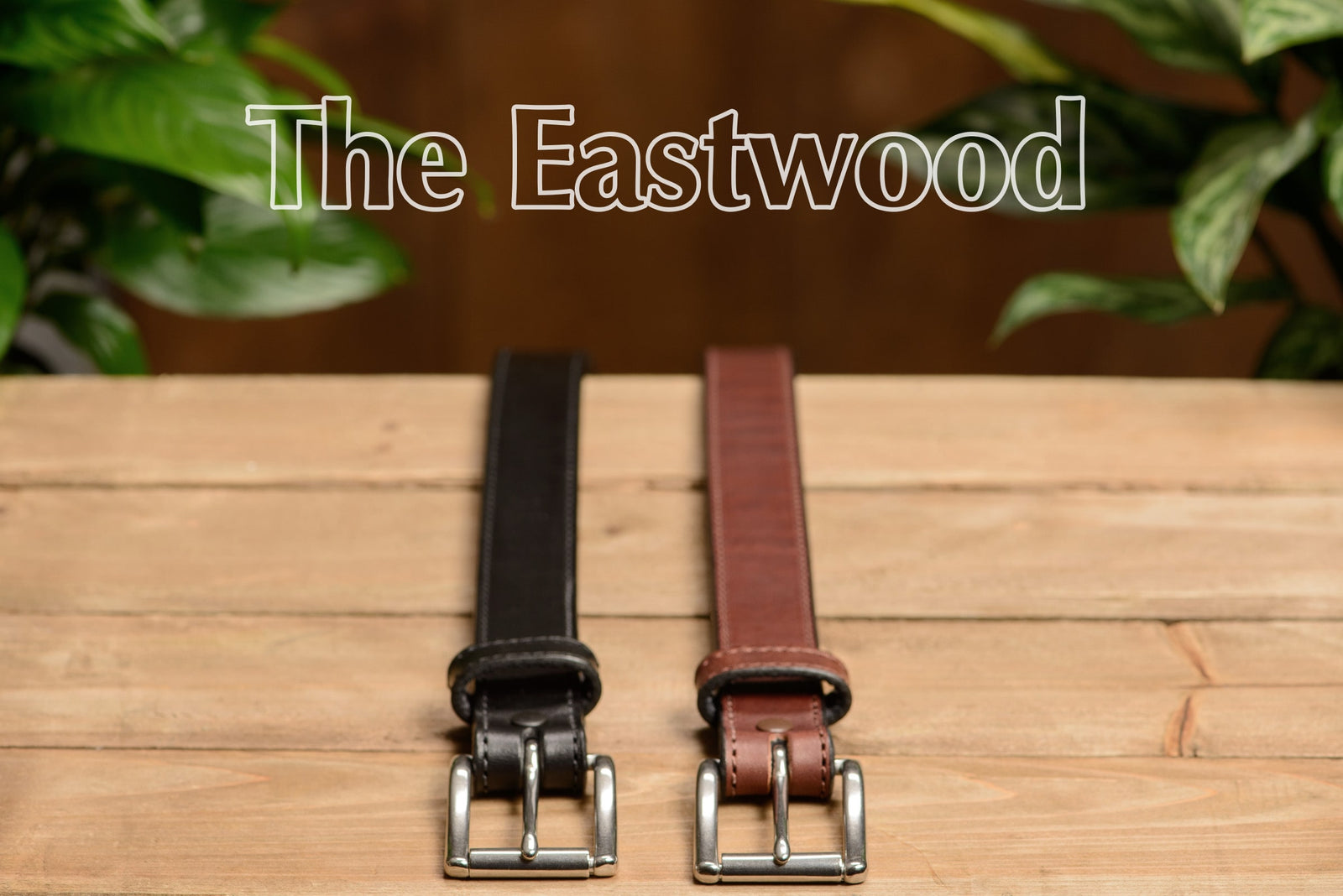 Men's Brown Stitched Leather Belt - The Eastwood 1.25
