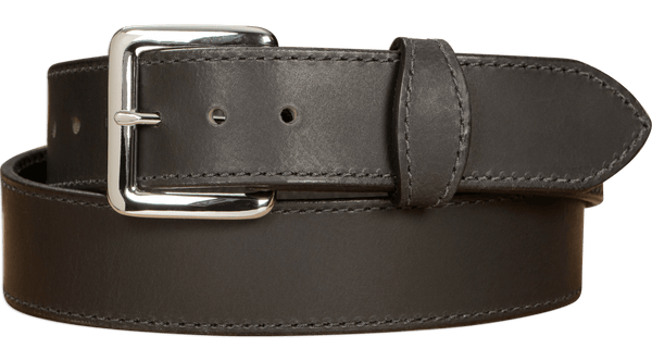 SPECIAL OFFER The Lakota: Black Stitched Water Buffalo With Snaps 1.50" - Amish Made Belts