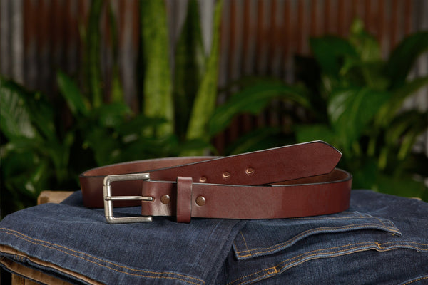 SPECIAL OFFER The Maverick: Brown Non Stitched 1.50" - Amish Made Belts