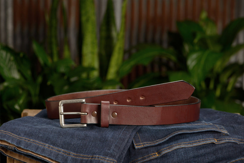 SPECIAL OFFER The Maverick: Brown Non Stitched 1.50" - Amish Made Belts