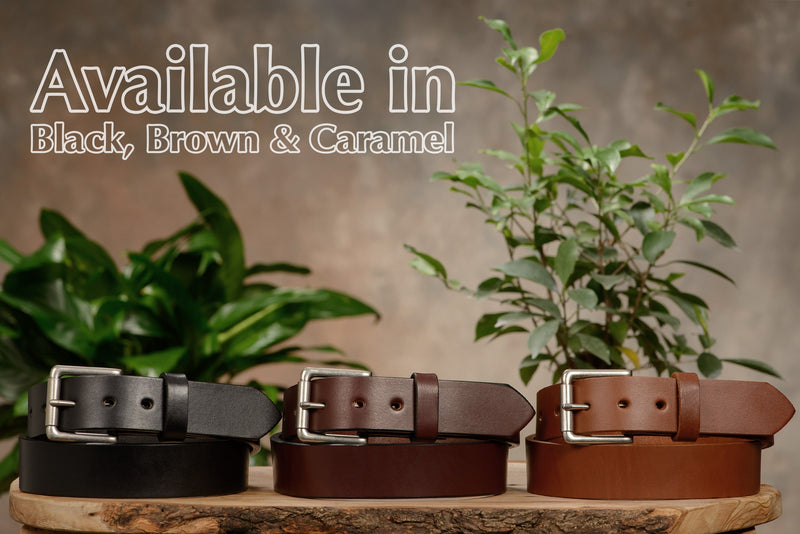 The Maverick: Brown Non Stitched 1.50" - Amish Made Belts