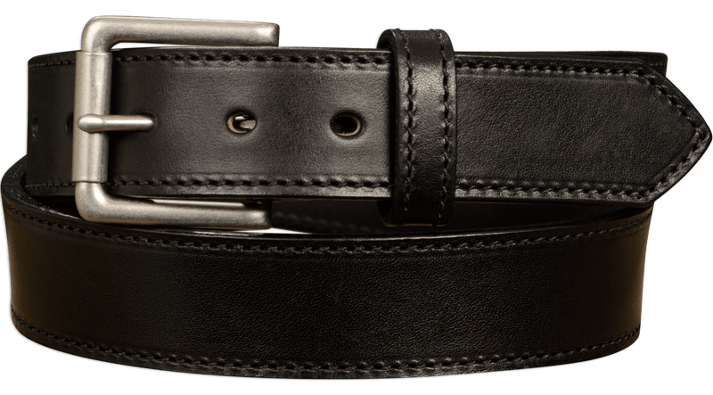 SPECIAL OFFER - The Maverick: Black Stitched 1.50" - Amish Made Belts