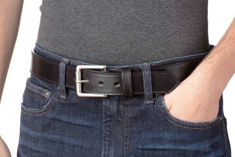SPECIAL OFFER - The Maverick: Black Stitched 1.50" - Amish Made Belts